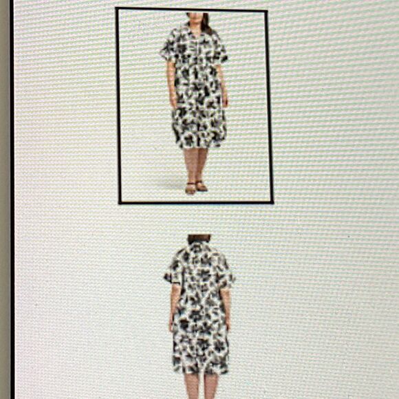 US Together Plus Empire Waist Dress Black/White/Floral Size 2X - Picture 2 of 14